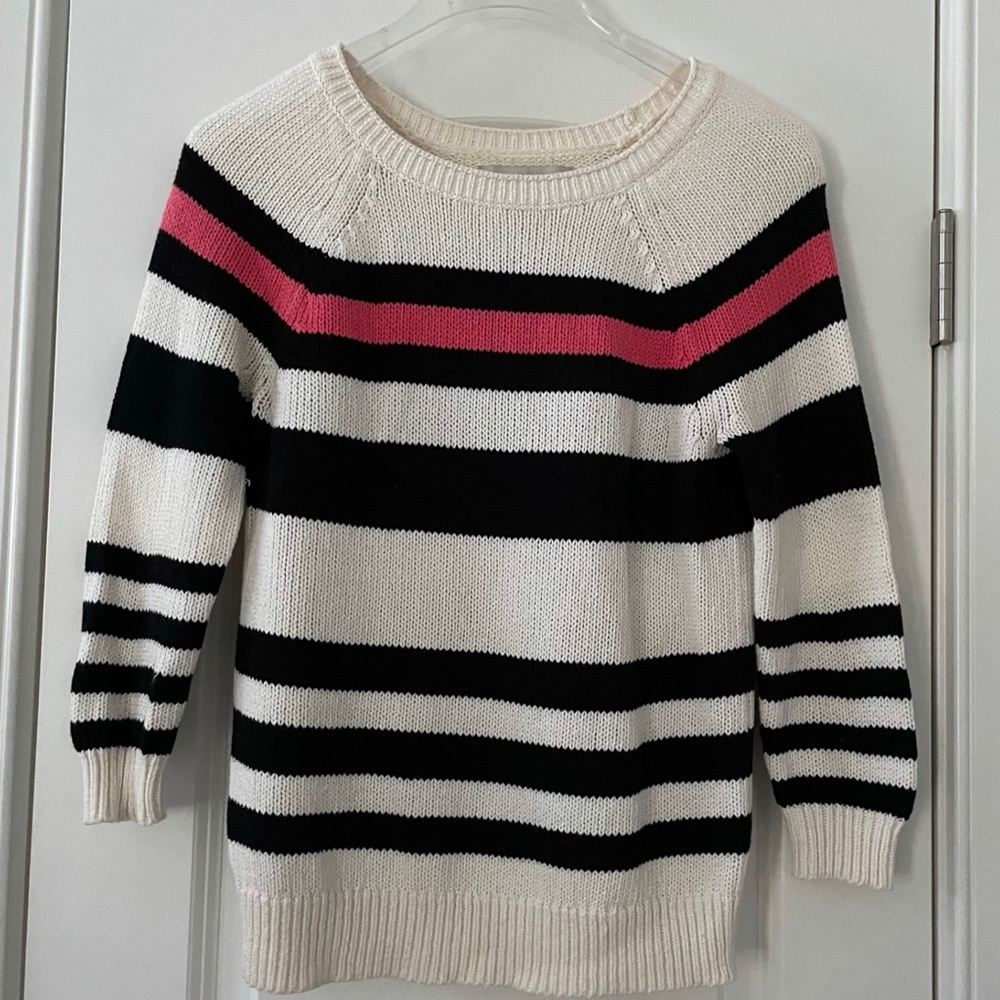 LOFT Colorblock Striped Raglan Sweater XS